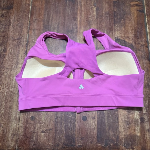 Tek Gear Sports Bra Women's Size 1X Front Zip Pink Racerback Cups - Picture 4 of 9